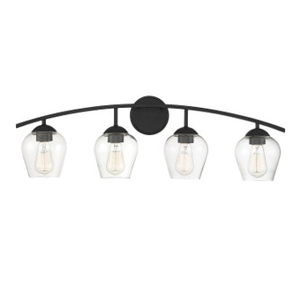 Mbath Four Light Bathroom Vanity Light in Matte Black (446|M80033MBK)