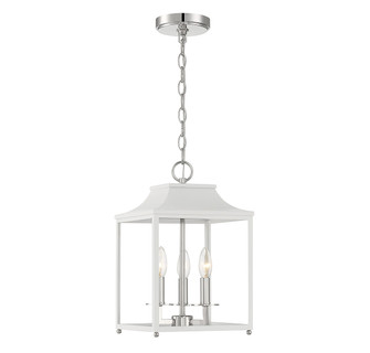 Three Light Pendant in White with Polished Nickel (446|M30013WHPN)