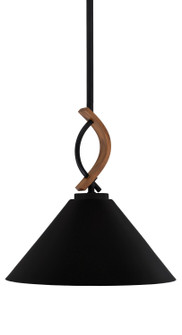 Monterey One Light Mini Pendant in Matte Black & Painted Wood-look Metal (200|2901-MBWG-420-MB)