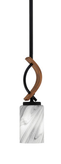 Monterey One Light Mini Pendant in Matte Black & Painted Wood-look Metal (200|2901-MBWG-3009)
