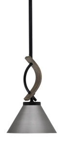 Monterey One Light Mini Pendant in Matte Black & Painted Distressed Wood-look Metal (200|2901-MBDW-421-BN)