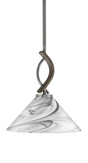 Monterey One Light Mini Pendant in Graphite & Painted Distressed Wood-look Metal (200|2901-GPDW-2129)