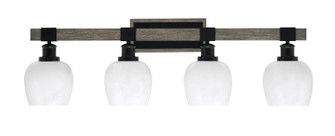 Tacoma Four Light Bath Bar in Matte Black & Painted Distressed Wood-look Metal (200|1844-MBDW-4811)