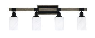 Tacoma Four Light Bath Bar in Matte Black & Painted Distressed Wood-look Metal (200|1844-MBDW-3001)