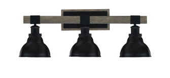Tacoma Three Light Bath Bar in Matte Black & Painted Distressed Wood-look Metal (200|1843-MBDW-427-MB)