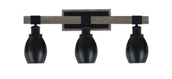 Tacoma Three Light Bath Bar in Matte Black & Painted Distressed Wood-look Metal (200|1843-MBDW-426-MB)