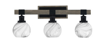 Tacoma Three Light Bath Bar in Matte Black & Painted Distressed Wood-look Metal (200|1843-MBDW-4109)