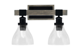 Tacoma Two Light Bath Bar in Matte Black & Painted Distressed Wood-look Metal (200|1842-MBDW-4760)