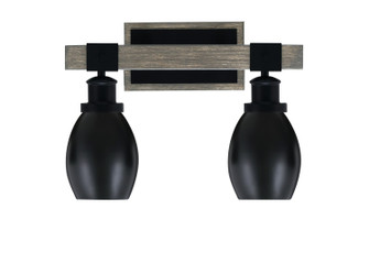 Tacoma Two Light Bath Bar in Matte Black & Painted Distressed Wood-look Metal (200|1842-MBDW-426-MB)