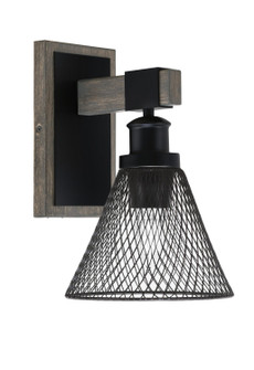 Tacoma One Light Wall Sconce in Matte Black & Painted Distressed Wood-look Metal (200|1841-MBDW-805-MB)