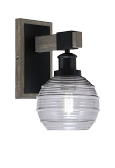 Tacoma One Light Wall Sconce in Matte Black & Painted Distressed Wood-look Metal (200|1841-MBDW-5112)