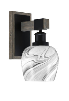 Tacoma One Light Wall Sconce in Matte Black & Painted Distressed Wood-look Metal (200|1841-MBDW-4819)