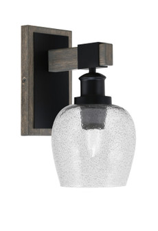 Tacoma One Light Wall Sconce in Matte Black & Painted Distressed Wood-look Metal (200|1841-MBDW-4812)