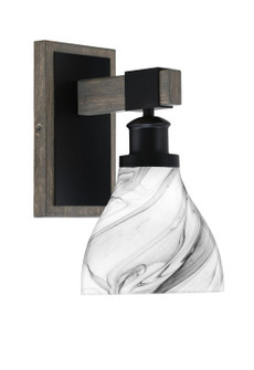 Tacoma One Light Wall Sconce in Matte Black & Painted Distressed Wood-look Metal (200|1841-MBDW-4769)