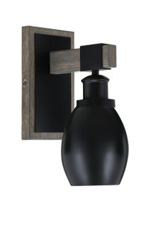 Tacoma One Light Wall Sconce in Matte Black & Painted Distressed Wood-look Metal (200|1841-MBDW-426-MB)