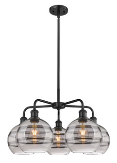 Downtown Urban Five Light Chandelier in Matte Black (405|516-5CR-BK-G556-8SM)