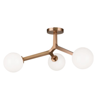 Rami Three Light Ceiling Mount in Aged Gold Brass (423|X81503AGOP)