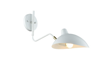 Droid One Light Wall Sconce in White & Brushed Gold (423|W57901WH)