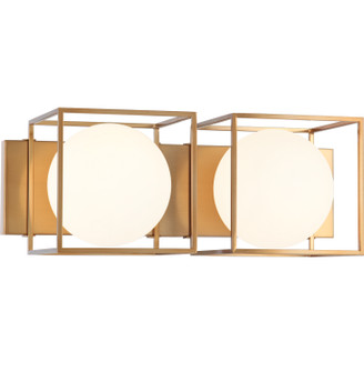 Squircle Two Light Wall Sconce in Aged Gold Brass (423|S03802AG)