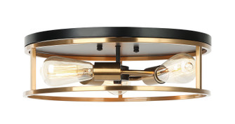 Clarke Three Light Ceiling Mount in Black & Aged Gold Brass (423|M15503BKAG)