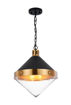 Sphericon Three Light Pendant in Matte Black & Aged Gold Brass (423|C72203AGCL)