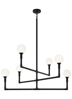 Candlestix Six Light Chandelier in Black (423|C64806BKOP)