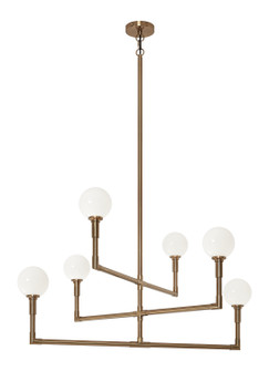 Candlestix Six Light Chandelier in Aged Gold Brass (423|C64806AGOP)