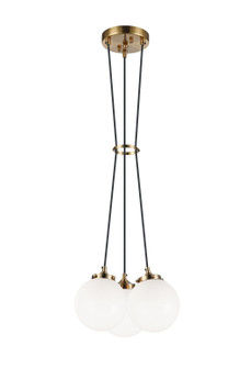 The Bougie Three Light Pendant in Aged Gold Brass (423|C63003AGOP)