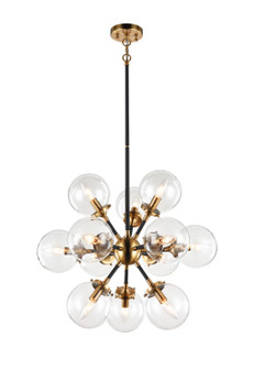 Soleil 12 Light Chandelier in Aged Gold Brass (423|C62812AGCL)