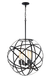 Atom Four Light Chandelier in Black (423|C57804BK)