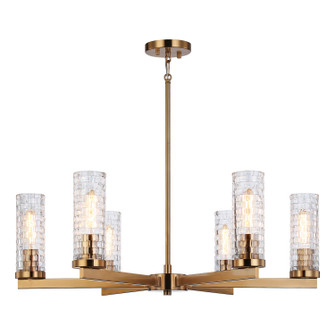 Weaver Six Light Pendant in Aged Gold Brass (423|C32106AG)