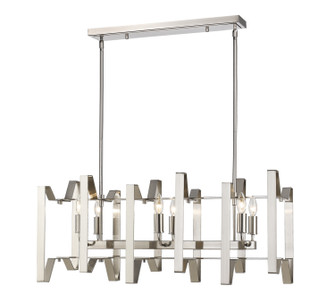 Marsala Six Light Linear Chandelier in Brushed Nickel (224|4000-34BN)