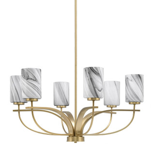 Cavella Six Light Chandelier in New Age Brass (200|3906-NAB-3009)