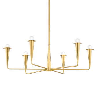 Danna Six Light Chandelier in Aged Brass (428|H791806-AGB)