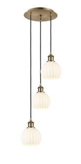 Ballston LED Pendant in Antique Brass (405|113B-3P-AB-G1217-6WV)