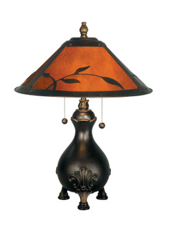 Classic Mica Two Light Table Lamp in Antique Golden Bronze (155|TT90193)