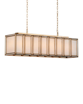 Daze Six Light Chandelier in White/Antique Brass (142|9000-1157)