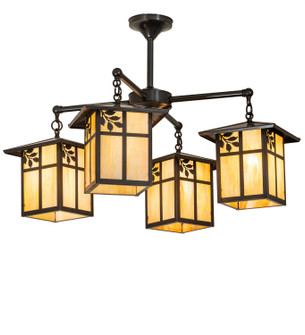 Seneca Four Light Chandelier in Craftsman Brown (57|267995)