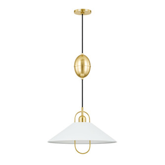 Mariel One Light Pendant in Aged Brass/Soft White (428|H866701-AGB/SWH)