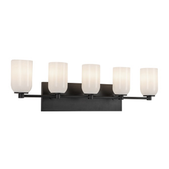 Nola Five Light Vanity in Black/Glossy Opal Glass (347|VL57732-BK/GO)