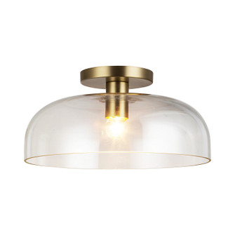 Sylvia One Light Semi-Flush Mount in Brushed Gold/Clear Glass (452|SF515712BGCL)