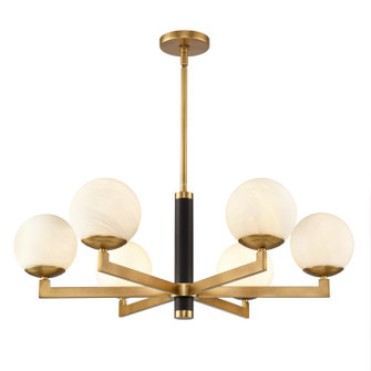 Gillian Six Light Chandelier in Natural Brass (45|90064/6)