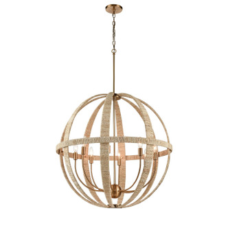 Abaca Eight Light Chandelier in Satin Brass (45|32473/8)