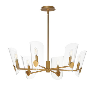 Armory Six Light Chandelier in Natural Aged Brass (16|32356CLNAB)