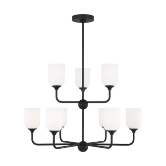 Emile Nine Light Chandelier in Midnight Black (1|GLC1109MBK)