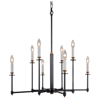 Sylvana Eight Light Chandelier in Antique Brass & Black Bronze (374|H6128-8BG)