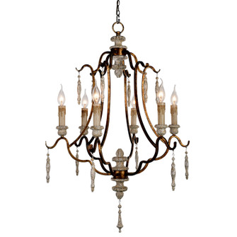 Arietta Six Light Chandelier in Antique Gold (374|H5114-6GD)