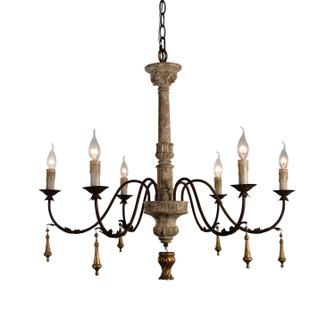 Allesia Six Light Chandelier in Washed White (374|H5106-6)