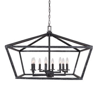 Corina Eight Light Chandelier in Hammered Iron With Brushed Aged Black (374|H21130-8BK)