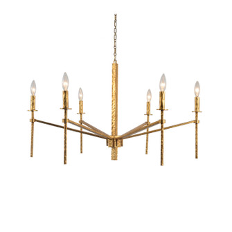 Aurore Six Light Chandelier in Hammered Autique Gold (374|H20103-6GD)